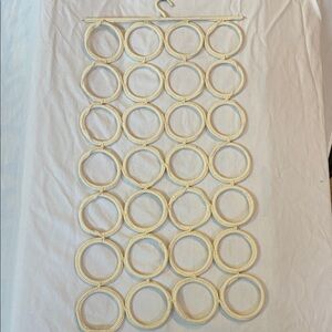 Hanging Scarf Organizer W/ 28 Holes for 28 Scarves or Necklaces or Ties Cream